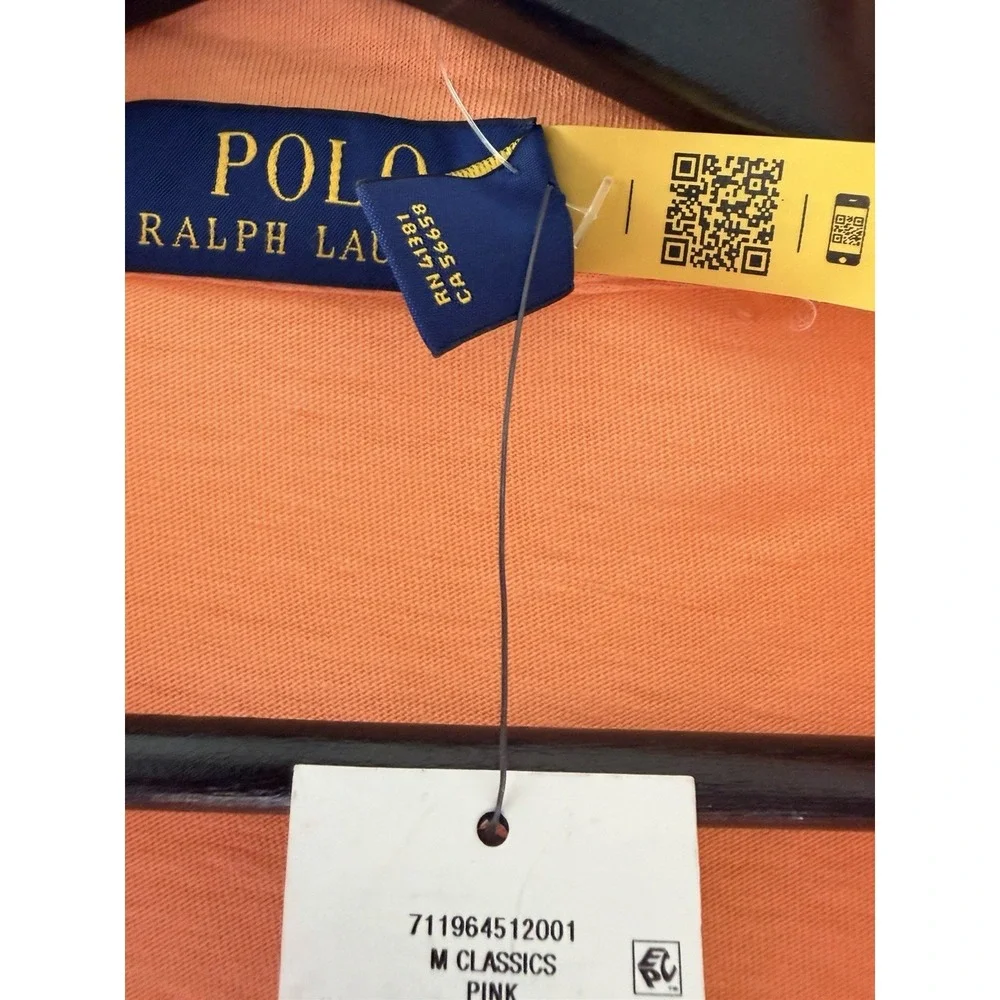 NWT Polo Ralph Lauren Men's Orange Short Sleeve Polo Shirt Pocket Size 5XB $138